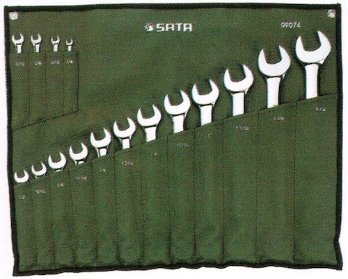 SATA 09074 Combination Wrench Set 16pc, 1/4"-1-1/4", SAE, 7kg, - Click Image to Close